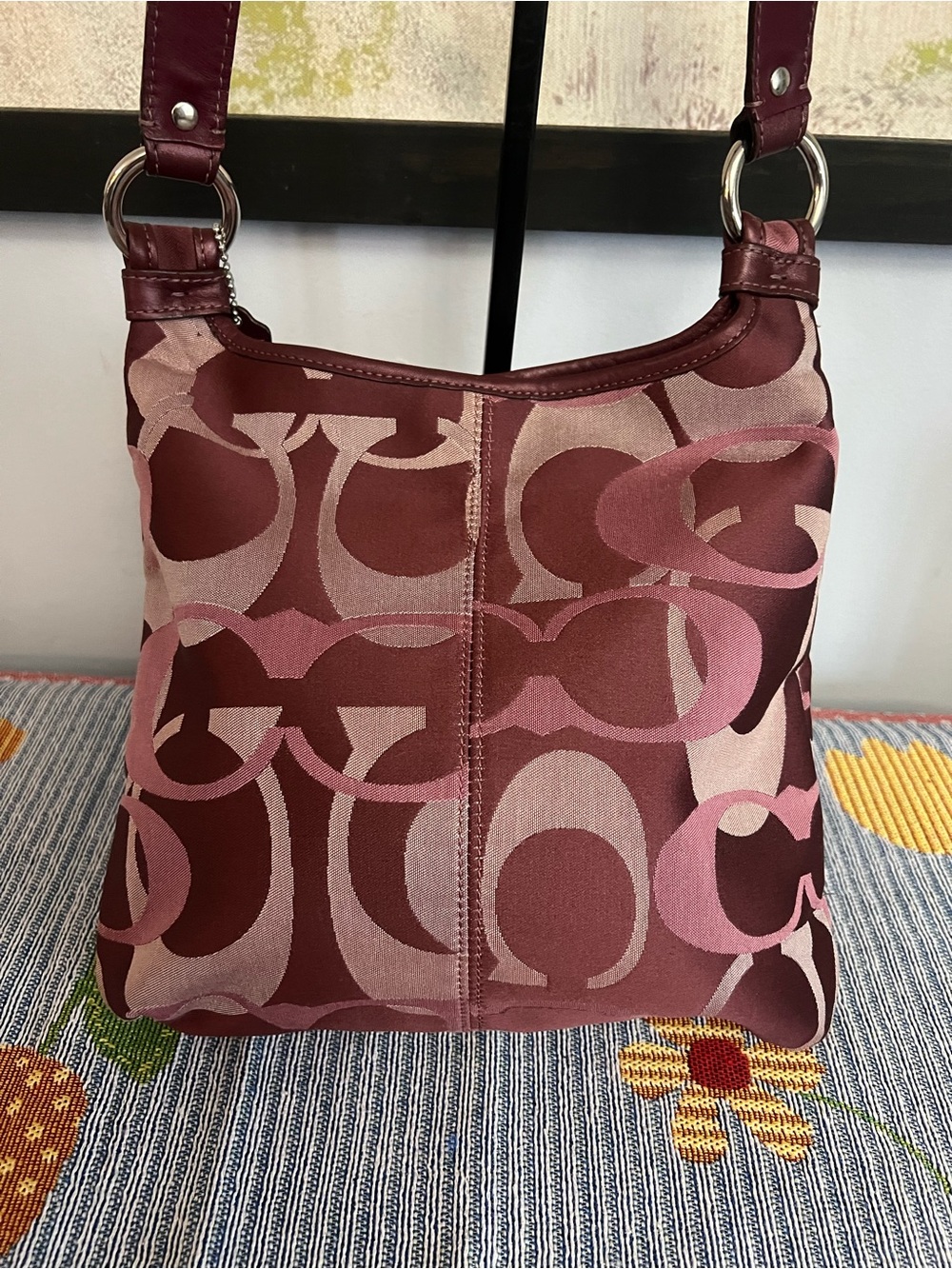 COACH Penelope Optic signature Hippie 2011 Plum Shoulder/Crossbody Bag - Picture 3 of 11